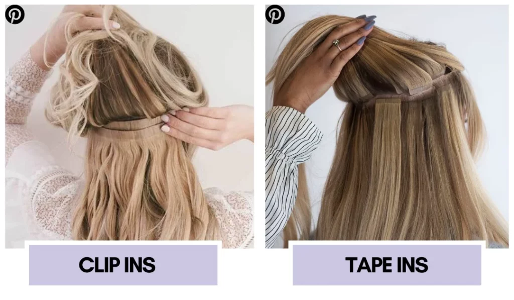 Tape-in Extensions vs. Clip-in Extensions: Key Differences